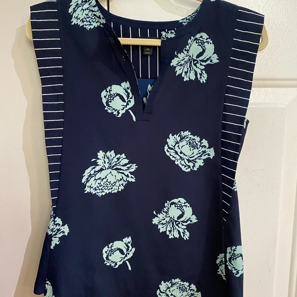 J. Crew Sleeveless Floral Blouse